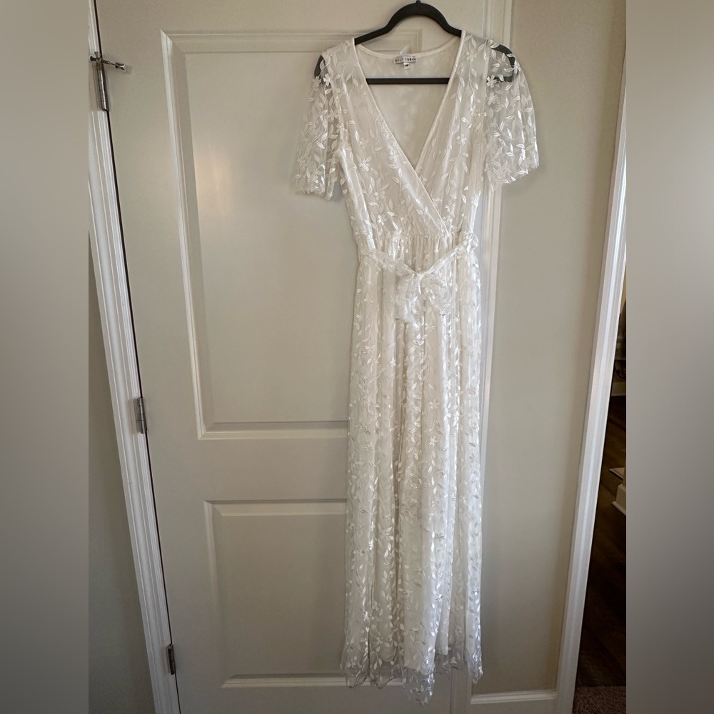 Baltic Børn White Floral Embroidered Maxi Dress